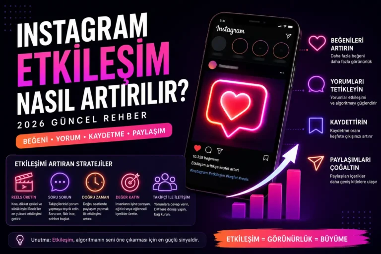 Instagram etkileşim artırma rehberi 2026 infografik