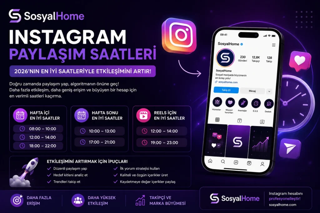 Instagram Paylaşım Saatleri 2026: Etkileşim Artıran En İyi Saatler