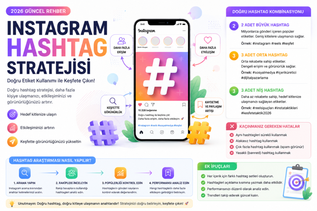 Instagram Reels viral olma stratejileri 2026, keşfete düşme ve izlenme artırma rehberi