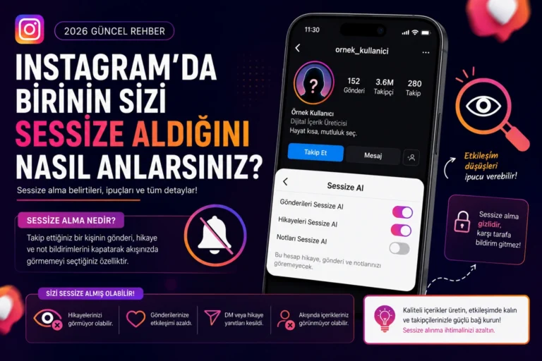 Instagram’da birinin sizi sessize aldığını anlamayı anlatan SosyalHome blog görseli